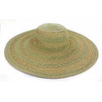 Wide Brim Straw Hats – 12 PCS Paper Straw Wide Brim Hat - Olive/Gold - HT-ST1170OLGD